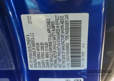 2022 Honda Accord Sport Se from USA, damaged, VIN 1HGCV1F40NA066632